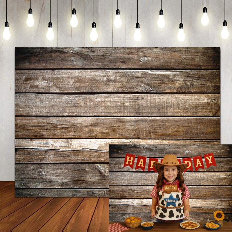 LTLYH 7x5ft Rustic Photography Backdrop Brown Wood Background Photo Backdrop Newborn Kid Baby Bridal Shower Banner Photoshoot Portrait Studio Props A079 - Image 1